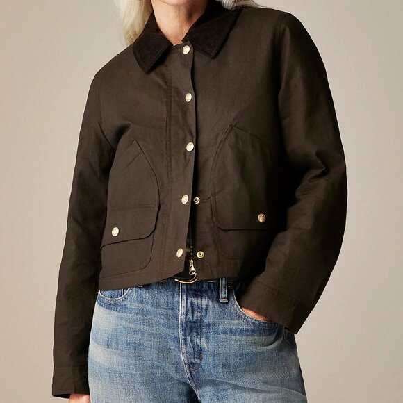 J. Crew Jackets & Blazers - NWT J Crew Short Barn Jacket™ in English Ripstop Cotton Mossy Brown